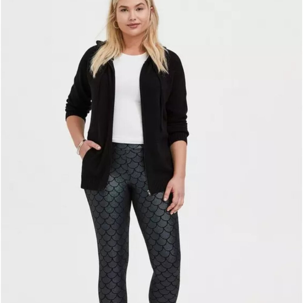 Torrid Size 3 (22/24W) High Rise Mermaid Metallic Foil Full Length Leggings NWT